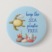 Keep the Sea Plastic Free Turtle Bags Button (Vorderseite)