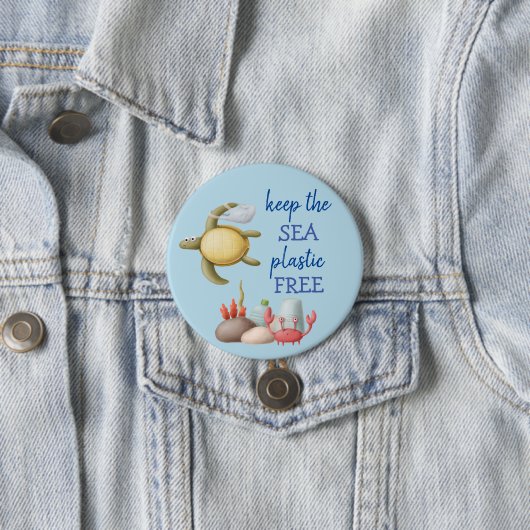 Keep the Sea Plastic Free Turtle Bags Button (Beispiel)