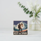Keep The Spark Quadratische Visitenkarte (Stehend Vorderseite)