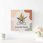 Keep The Spark Quadratische Wanduhr (Zuhause)
