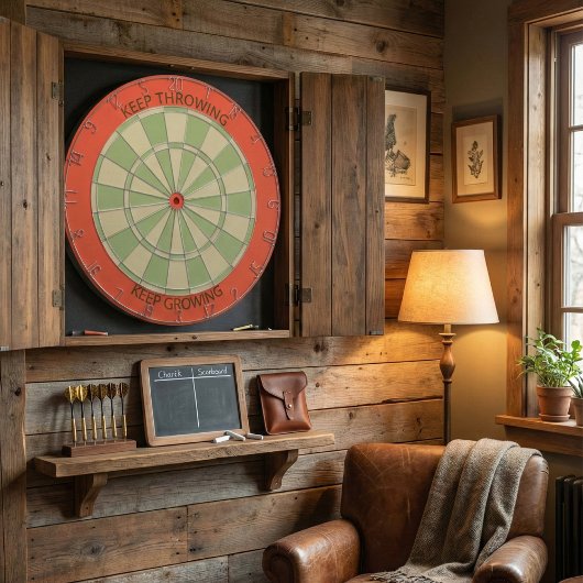 Keep Throwing Keep Growing Minimalist Sage Green Dartscheibe