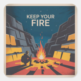 Keep Your Fire Quadratischer Aufkleber