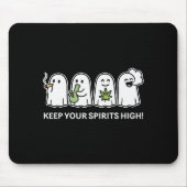 Keep Your Srits High Ghost Smoking Weed Halloween Mousepad (Vorne)