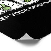 Keep Your Srits High Ghost Smoking Weed Halloween Poster (Ecke)