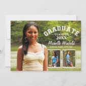 Keepake 3 Foto Moderner Text Overlay-Abschluss Einladung (Vorderseite)