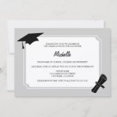 Keepake 3 Foto Moderner Text Overlay-Abschluss Einladung (Rückseite)