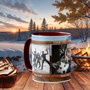 Keepake 3 Fotos Winter Berg personalisierte Mug Tasse