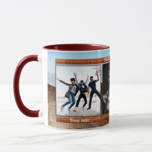 Keepake 3 Fotos Winter Berg personalisierte Mug Tasse (Links)