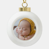 Keepake Baby Foto Keramik Kugel-Ornament (Vorderseite)