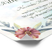 Keepake Baby Girl Footprint Geburtszertifikat Poster (Ecke)