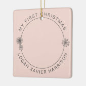 Keepake Baby's erstes Weihnachtsfest-Foto Keramikornament (Links)