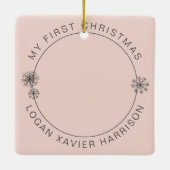 Keepake Baby's erstes Weihnachtsfest-Foto Keramikornament (Rückseite)
