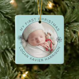 Keepake Baby's erstes Weihnachtsfest-Foto Keramikornament