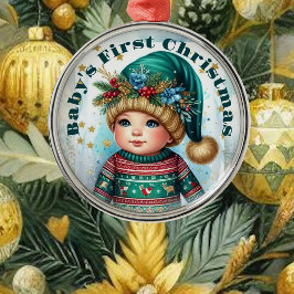Keepake Baby's First Christmas Foto Kid Erinnerung Ornament Aus Metall