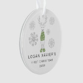 Keepake Baby's First Christmas Rentier Foto Ornament (Vorderseite)