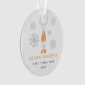 Keepake Baby's First Christmas Rentier Foto Ornament (Vorderseite)