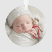 Keepake Baby's First Christmas Rentier Foto Ornament (Rückseite)