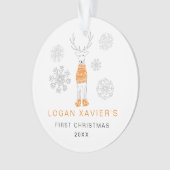 Keepake Baby's First Christmas Rentier Foto Ornament (Vorderseite)