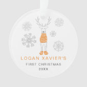 Keepake Baby's First Christmas Rentier Foto Ornament (Vorderseite)