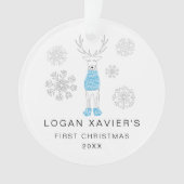 Keepake Baby's First Christmas Rentier Foto Ornament (Vorderseite)