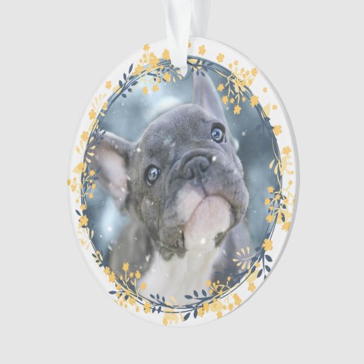 Keepake Baby's oder Pet's First Hanukkah Foto Ornament (Vorderseite)
