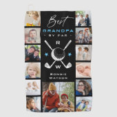 Keepake 'Best Opa by Par' 13 x FotoCollage Golfhandtuch (Vorderseite)