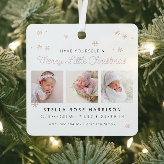 Keepake Birth Announcement Little Christmas Ornament Aus Metall (InSitu)