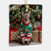 Keepake Cornish Rex Cat Weihnachten Personalisiert Keramikornament (Rechts)