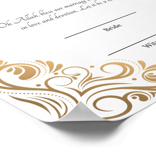 Keepake Elegant Frame Nikah Vertrag Poster (Ecke)