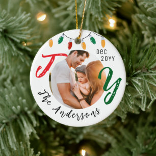 Keepake Familie Foto Weiße Freude Weihnachten Keramik Ornament