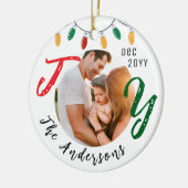 Keepake Familie Foto Weiße Freude Weihnachten Keramik Ornament (Links)