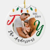 Keepake Familie Foto Weiße Freude Weihnachten Keramik Ornament (Hinten)