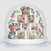 Keepake Familienfoto Collage Frohe Weihnachten Schneekugeln (Vorderseite)