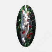 Keepake Family Cat Foto Ornament Aus Metall (Vorderseite links)