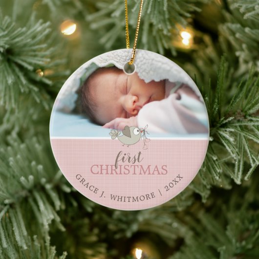 Keepake First Christmas Foto Girl Keramik Ornament (Baum)