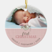 Keepake First Christmas Foto Girl Keramik Ornament (Vorne)