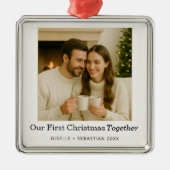 Keepake First Christmas Together Foto Holiday Ornament Aus Metall (Vorne)