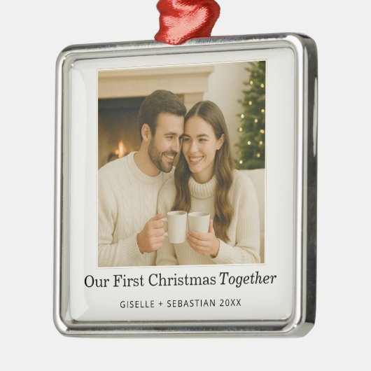 Keepake First Christmas Together Foto Holiday Ornament Aus Metall (Links)