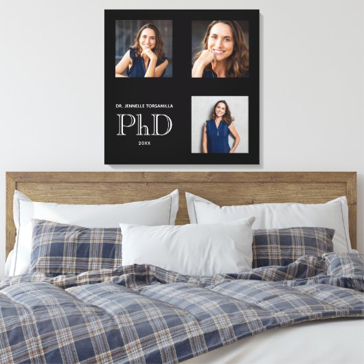 Keepake Foto Black PhD Abschluss Leinwanddruck (Insitu (Schlafzimmer))