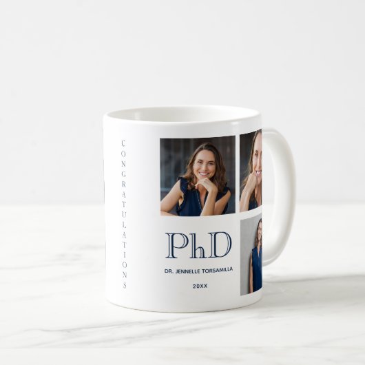Keepake Foto Blue PhD Abschluss Kaffeetasse (VorderseiteRechts)