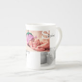 Keepake Foto Collage Geburtsankündigung Porzellantasse (Vorderseite Rechts)