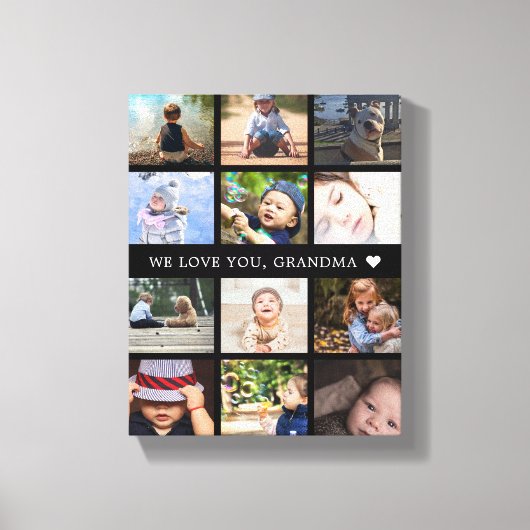 Keepake Foto Collage Oma Black Leinwanddruck (Vorderseite)