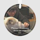 Keepake Foto Script Holiday Ornament (Rückseite)