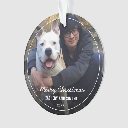 Keepake Foto Script Holiday Ornament (Vorderseite)