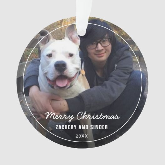 Keepake Foto Script Holiday Ornament (Vorderseite)