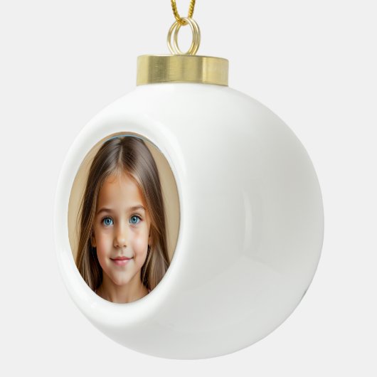 Keepake FOTO Weihnachten personalisieren Keramik Kugel-Ornament (Rechts)