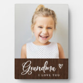 Keepake für Oma | Niedliches rustikales Foto Fotoplatte (Vorderseite)