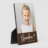 Keepake für Oma | Niedliches rustikales Foto Fotoplatte (Seite)
