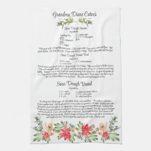 Keepake Heirloom Long Rezept Weihnachtsgeschenk Geschirrtuch (Vertikal)