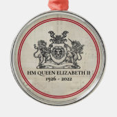 Keepake Königin Elizabeth II 1926-2022 Weihnachten Ornament Aus Metall (Vorne)